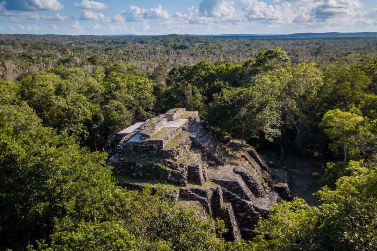 Aerial View Of Ichkabal Pyramid, Mexico