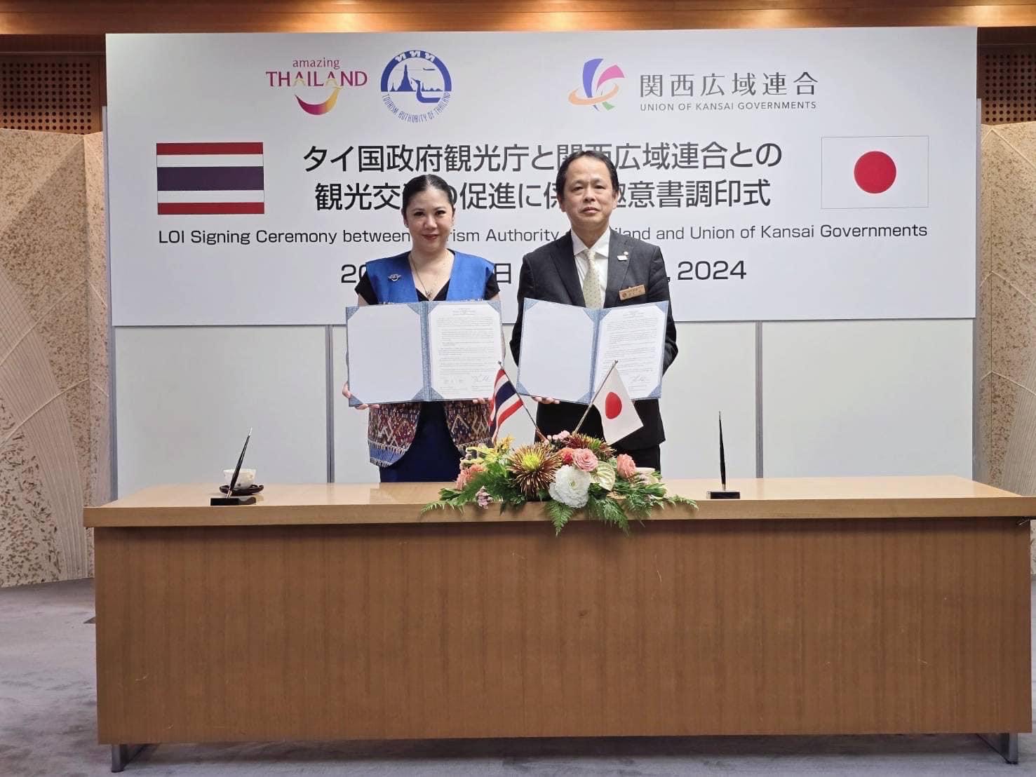 Tourism Authority of Thailand and Japan's Union of Kansai Governments sign letter of intent for two-way tourism